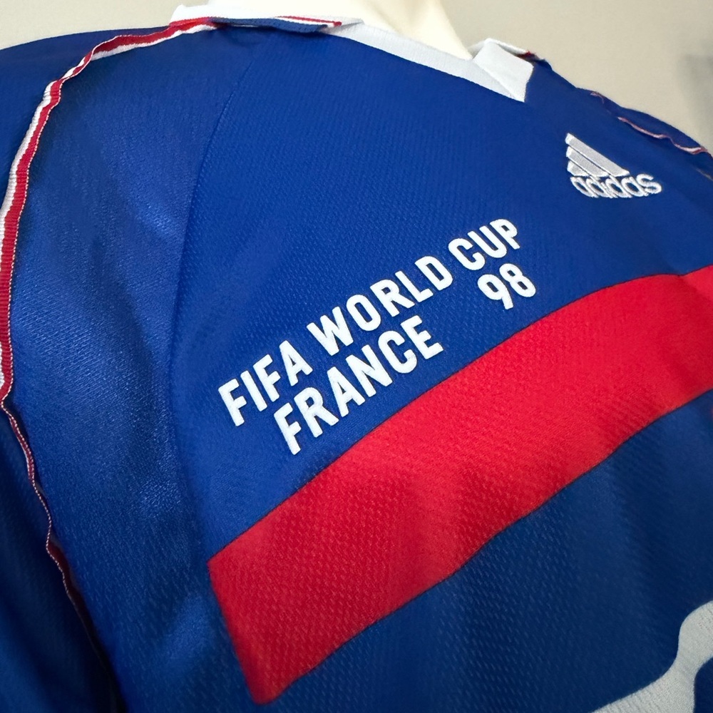 Zinedin Zidane France World Cup 98 Final Retro New Men's Blue Home Soccer Jersey - Picture 6 of 9